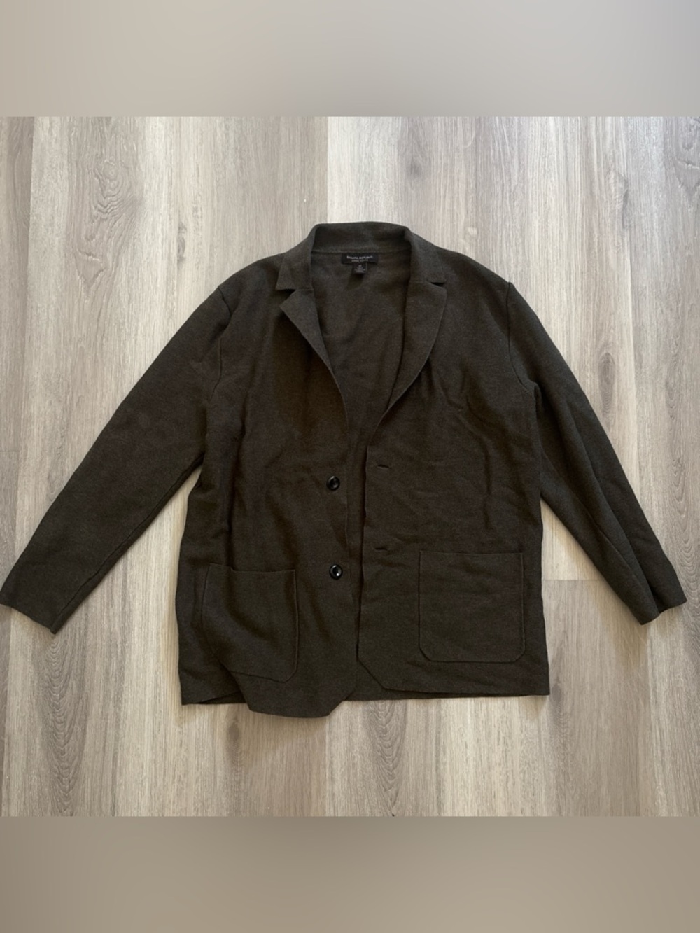 Dark Green Knit Blazer Jacket